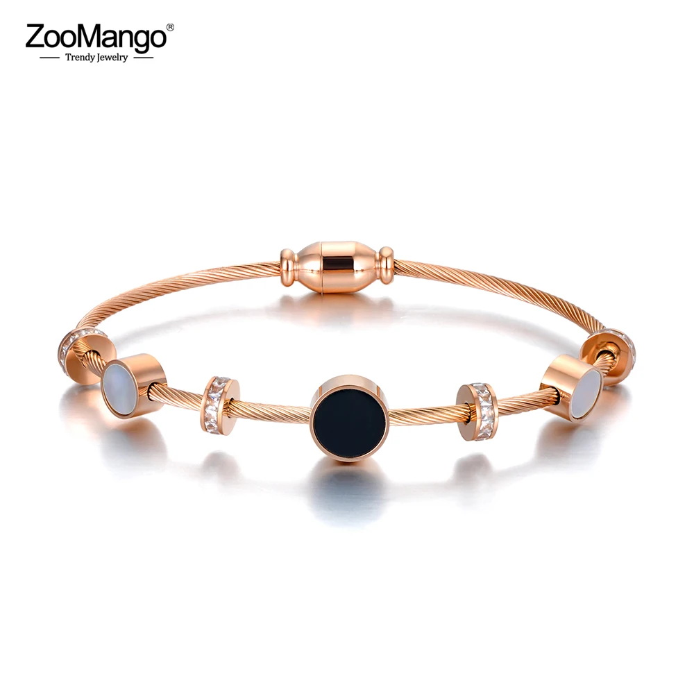 ZooMango модные черные/белые очаровательные браслеты из ракушек браслет для женщин