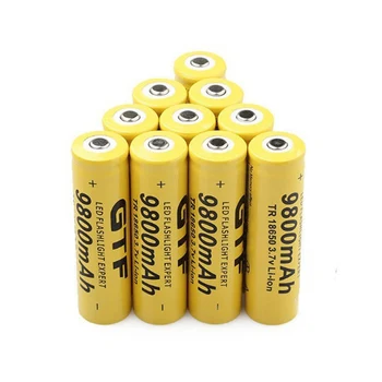 

10pcs 3.7V 9800mAh 18650 Battery Li-ion battery Rechargeable Lithium Batteries for flashlight electronic toy drop shipping