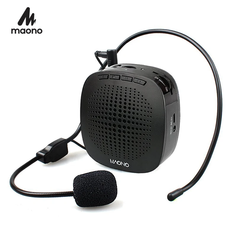 MAONO Voice Amplifier Mini Rechargeable PA system(1020mAh) with Wired Microphone for Teachers Presentations Coaches Tour Guides