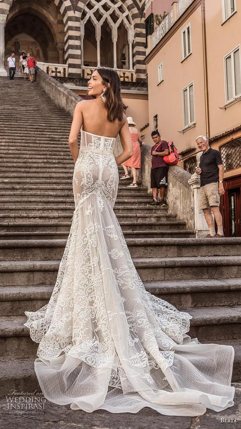 Свадебные платья с открытой спиной кружевной аппликацией без рукавов Vestido De Noiva на заказ
