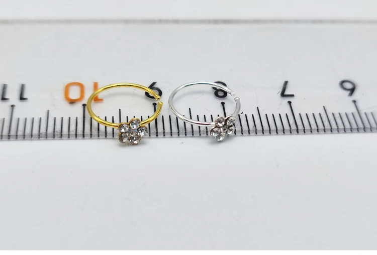 20 teile/los Blume Form Nase Ring Hoop Septum Ringe 925 Sterling Silber Nase Piercing Ohr Piercing Oreja Pircing Schmuck – Detail 5