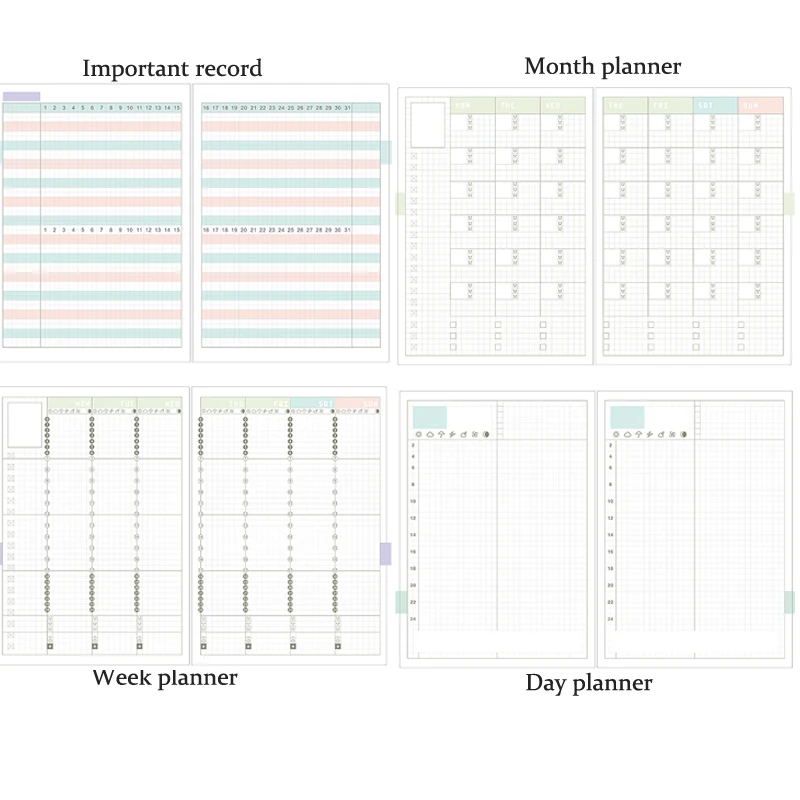 100 листов блокнот A5 еженедельник с кольцевым механизмом Bullet Journal ежедневный планировщик времени блокнот школьный блокнот канцелярские книжки