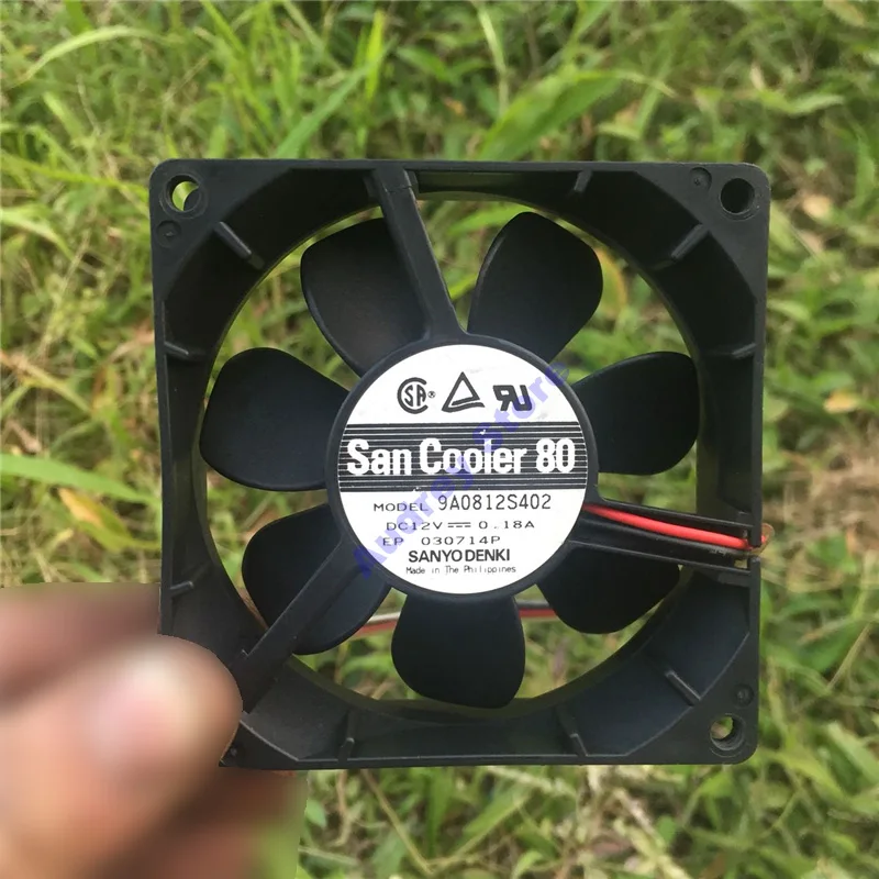 SANYO 8025 8 см DC12V 0.18A 2-проводной шкаф источник питания охлаждающий вентилятор 9A0812S402