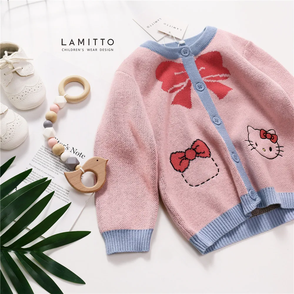 Tonytaobaby/новая осенне-зимняя одежда для девочек; Детские хлопковые свитера; зимняя одежда для маленьких девочек; свитер для девочек