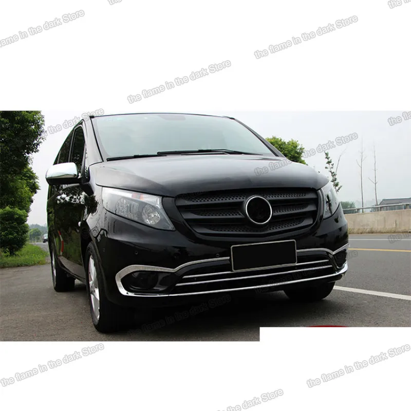 Lsrtw2017 блестящие серебряные abs автомобильные передние бамперы для mercedes benz vito 2015 2016