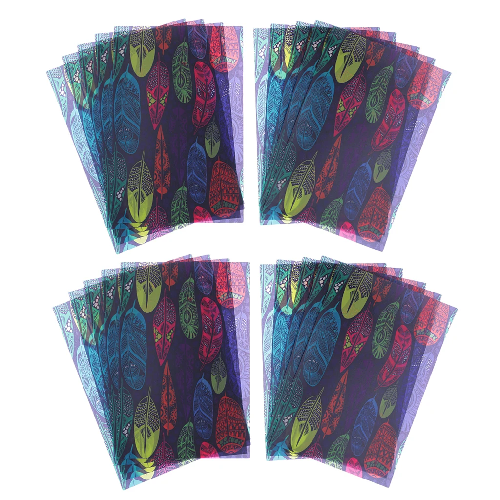 20 Pieces No Fluorescent Agent Wax Packing Paper for Wrapping Soap/Hard Candies, 21x14cm/Sheet, CUTE Feather Pattern Printed