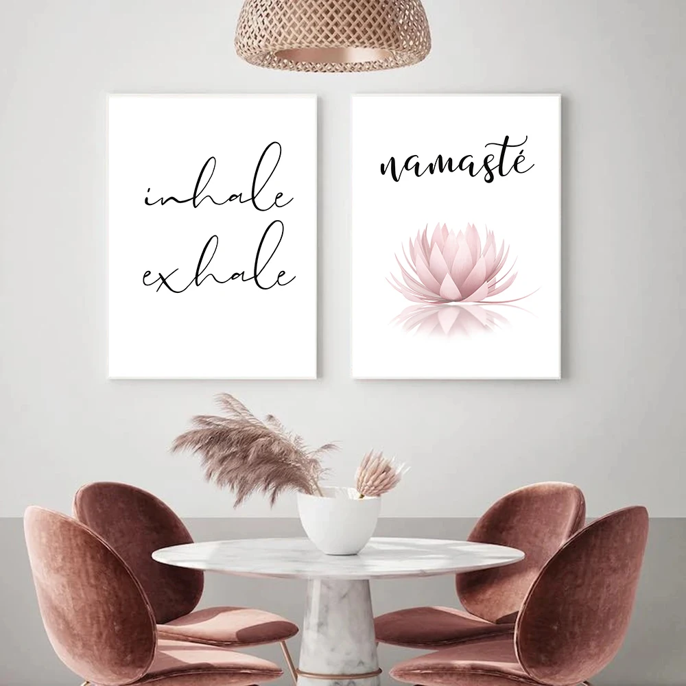 Namaste-Lotus-Print-Zen-Yoga-Wall-Art-Canvas-Painting-Picture-Inhale-Exhale-Modern-Minimalist-Poster-Home (3)