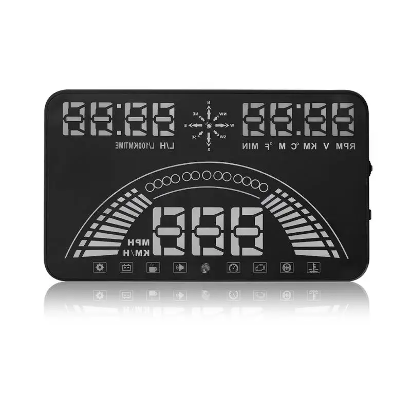 HUD Дисплей на лобовое стекло S7 5,8 дюймов Предупреждение о превышении скорости проектор лобовое стекло авто электронная сигнализация напряжения
