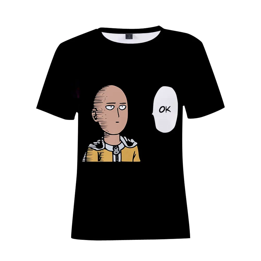 

One Punch Man T Shirt Anime Adventurous Saitama Teacher Printing Summer Loose Men Short Sleeve Fashion Casual Kids O-neck Tops