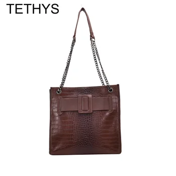 

TETHYS Vintage Shoulder Bags Women Luxury Handbags Women Bags Designer Women Messenger Bags Ladies Stone Pattern Bucket Bags Sac