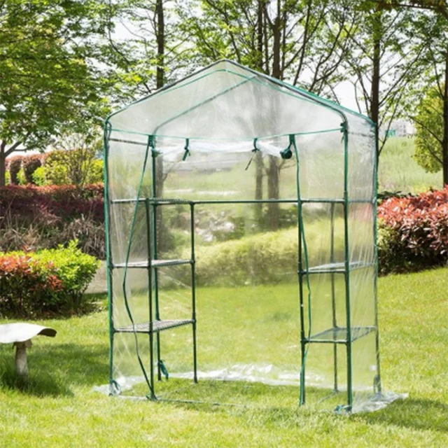 Pvc Warm Garden Tier Mini Háztartási Növény Üvegház Takaró Vízálló Uv-Ellenes Védelmi Kerti Növények Virágok (Vasállvány Nélkül) - Image 3