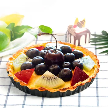 

6 Pieces Non-Stick Mini Tart DIY Kitchen Tool Removable Bottom Round Baking Tray High Carbon Steel Baking Trays
