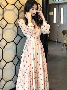 

Large Size Dress Children 2020 New Style Summer WOMEN'S Dress Waist Hugging Slimming Elegant French over-the-Knee Long