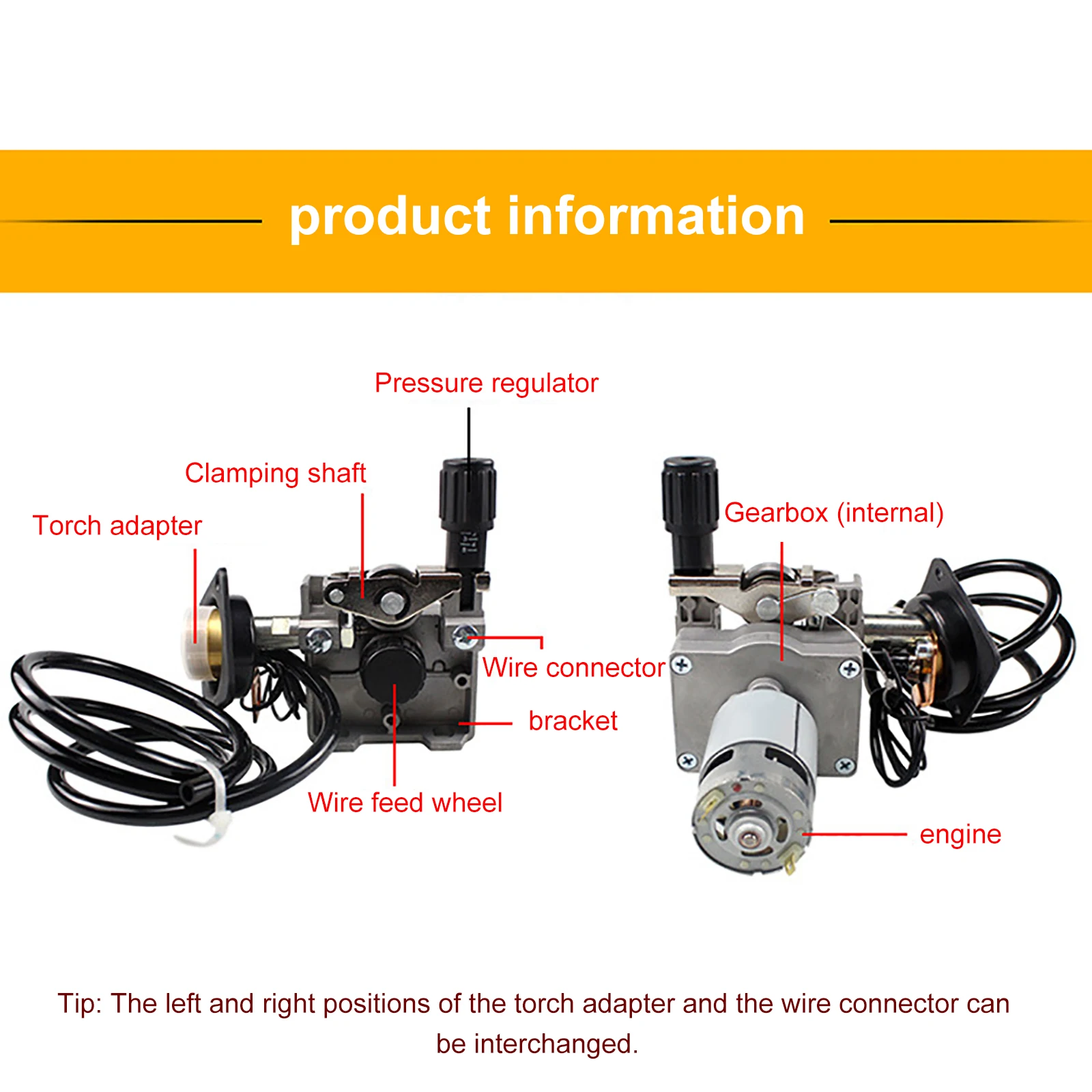 25w Wire Feeder DC 24v SSJ-29 LRS-775 Feeder Roll 0.6-10mm Wire Feed Assembly Motor MIG Welding Machine