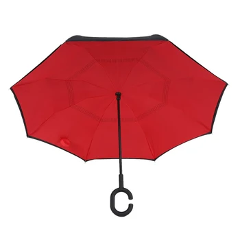 

EASY-Folding Reverse Umbrella Double Layer Inverted Windproof Rain Car Umbrellas For Women