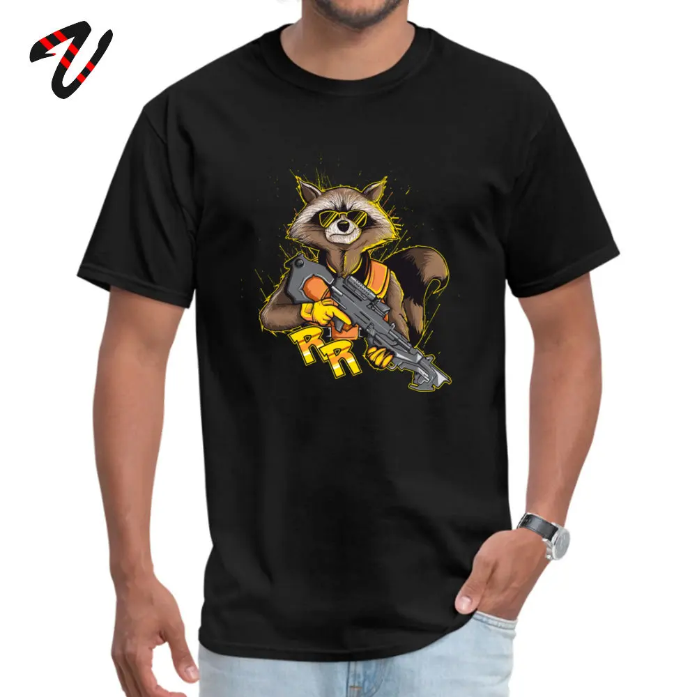 

Raccoon Agent Printed T Shirt Guardians of the Galaxy Movie Tee Shirt For Men ostern Day Fitness Casual Cotton Clothes Camisa