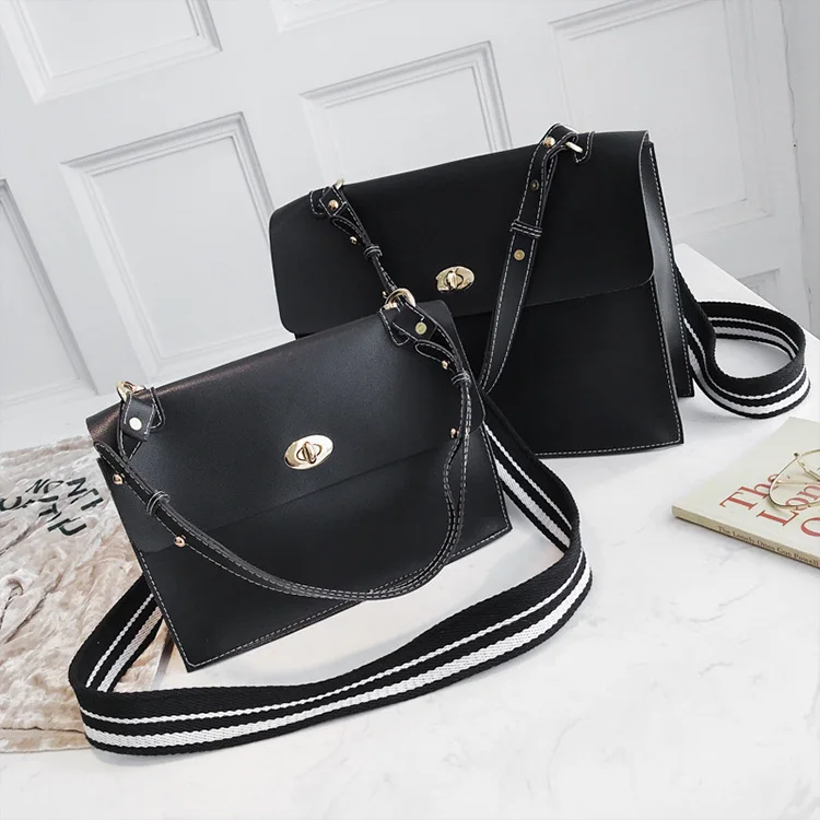 2019 Woman Briefcase Bag Leather Handbags Ladies Vintage PU Shoulder Bag Crossbody Satchels Office Document Bag Wide strap Purse (2)