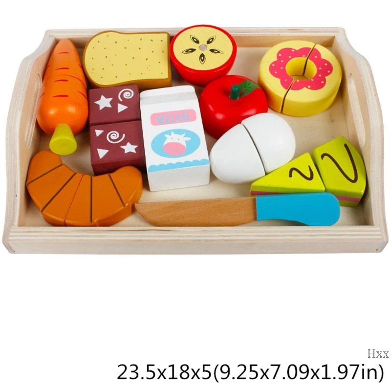 New Wooden Classic Game Simulation Kitchen Series Toys Cutting Fruit Vegetable Set Toys Montessori Early Education Gifts