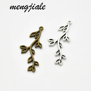 

10pcs/lot Metal charms 2 colors tree leaves connector charms for fashion Jewelry Making Craft
