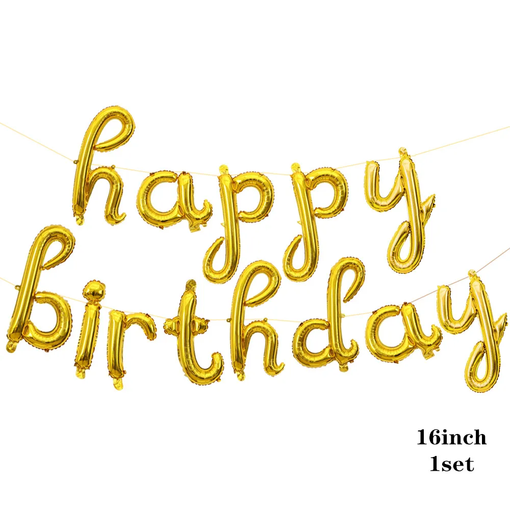Черный золотой воздушный шар набор «С Днем Рождения» 40 лет воздушные шары 40 лет украшения на день рождения ура до 40 лет принадлежности для дня рождения - Цвет: 16inch