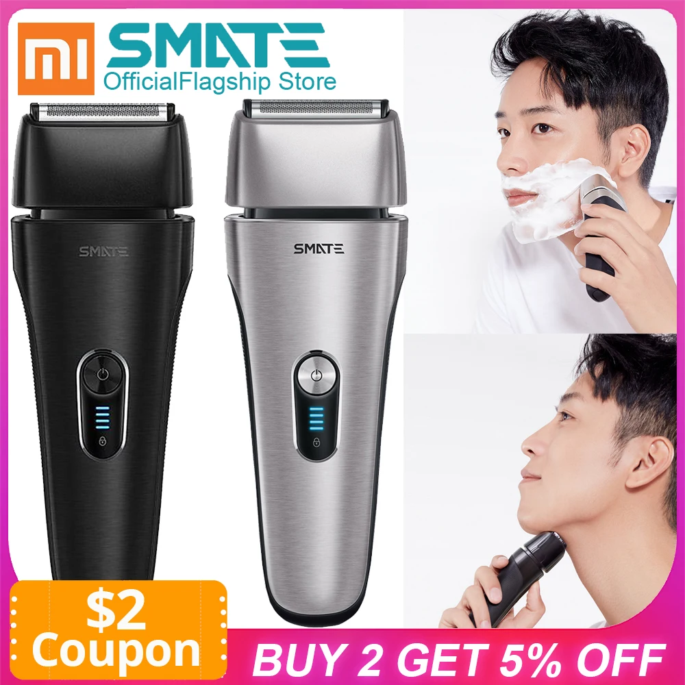 Smate Reciprocating Electric Razor For Xiaomi Mijia Men Shaver Four Blade Trimmer Beard Dry and Wet Machine For Shaving Razor