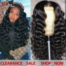 Pinshair Синтетические волосы на кружеве парики из натуральных волос на кружевной перуанский распущенные волосы глубокая волна волос парик предварительно вырезанные 13x4 кружево парики с детскими волосами натуральный Цвет Nonremy