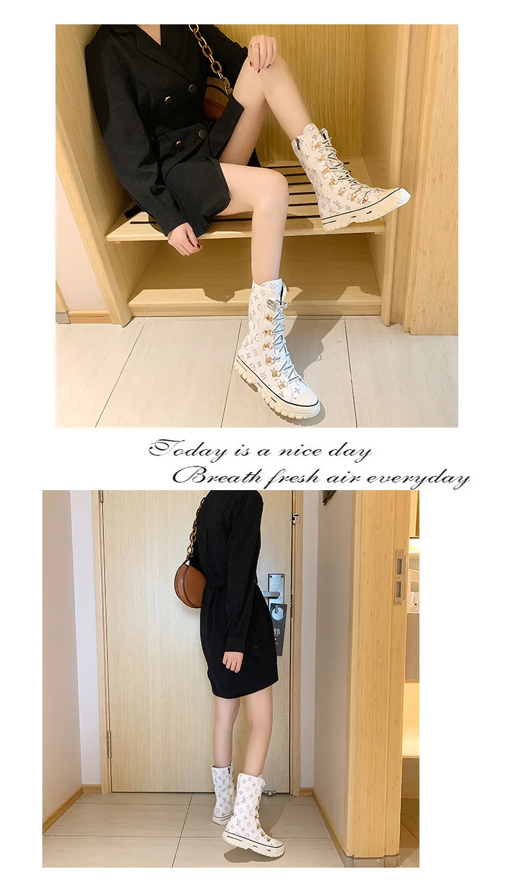 Брендовая женская обувь; Новые короткие Ботинки martin; Женские ботинки в байкерском стиле с буквенным принтом; сезон осень-зима; женские ботинки на шнуровке; 5360