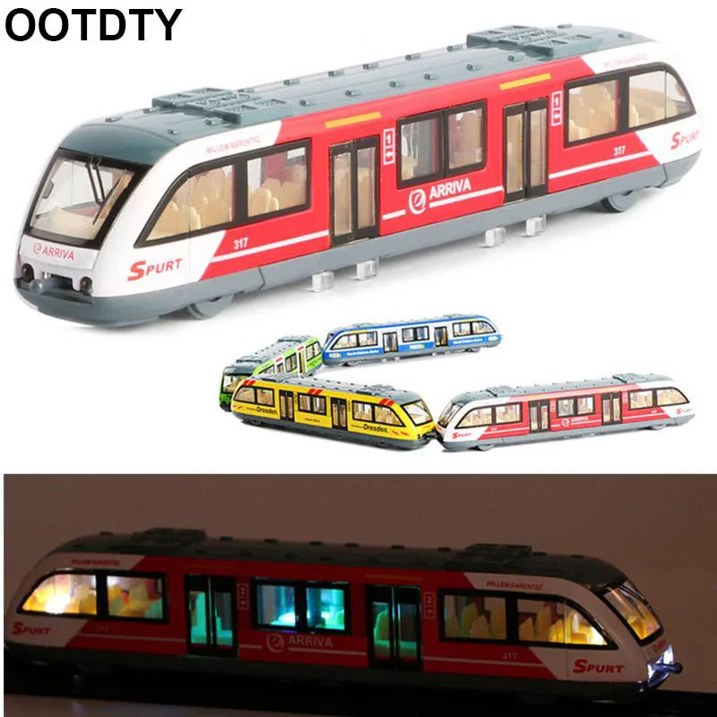 

1:64 Magnetic Pull Back Alloy Connected Subway Metro Track Train Alloy Model Toys Sound & Light Car Collection