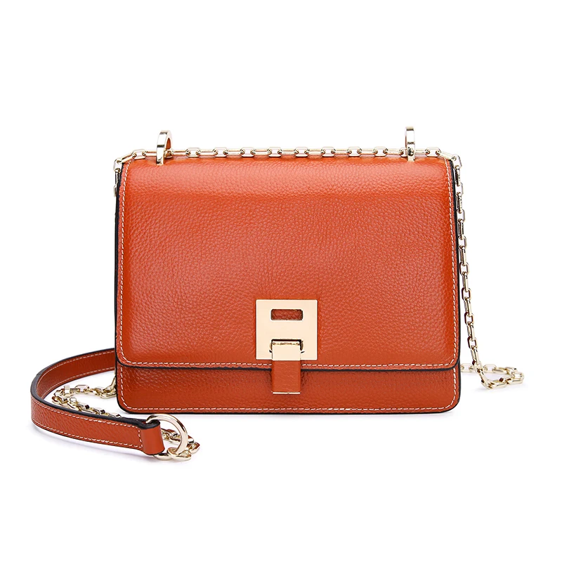 

Handbag women flap genuine leather mini crossbody bag cowhide fashion tracvel hard cover chain england style high quality new