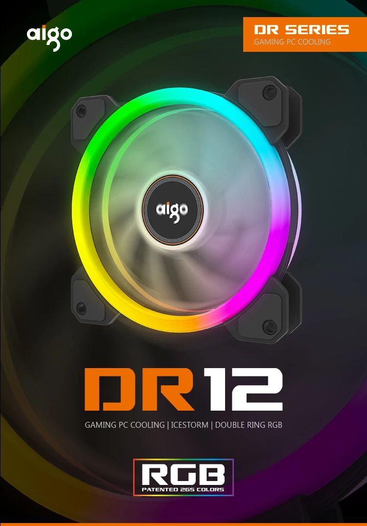 AIGO DR12 RGB контроллер случае вентилятор ИК-пульт Дистанционного Двойной rgb-кольцо охлаждения 120 мм контроллер беспроводной сменные ЦВЕТ