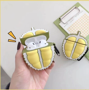 

Earphone Case For Airpods 1 2 3 Case Cute Durian Silicone Headphone Case Cover For Airpods Pro Bluetooth Headset Case Cover