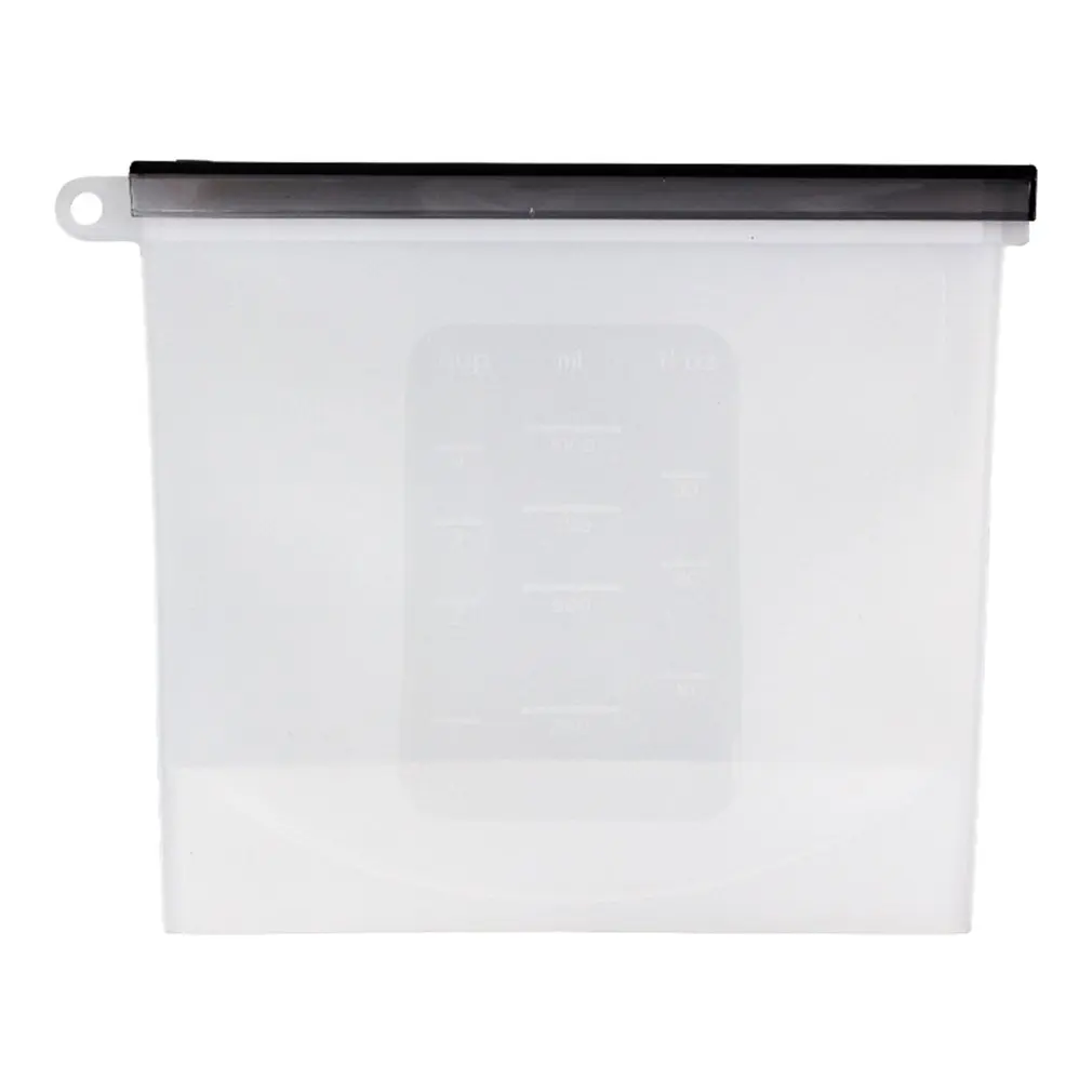 Белый Силиконовая сумка для сохранения свежести 1000 мл Пищевая силиконовая сумка для фруктов новая герметичная лента с подвесным кольцом - Цвет: Белый