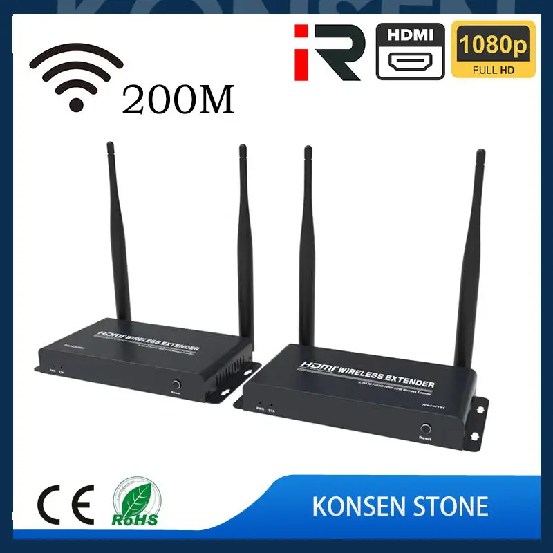 200 м беспроводной HD удлинитель 2 4G 5G 1080P передатчик приемник TX RX комплект TCP/IP аудио видео передача Can 1Tx до