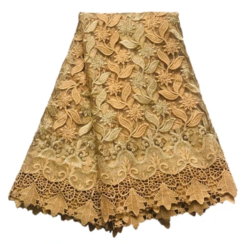 

african gold lace fabric high quality lace for party dress nigerian tulle lace fabric with stones 5yards