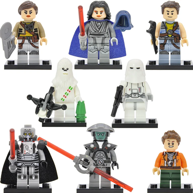 8 шт./лот, Набор фигурок из Звездных Войн R2d2, булава, винду, бойца, Рен, Дарта Вейдера, Падме, Люка, Йоды, строительные блоки, детские игрушки, рождественские подарки - Цвет: XH393