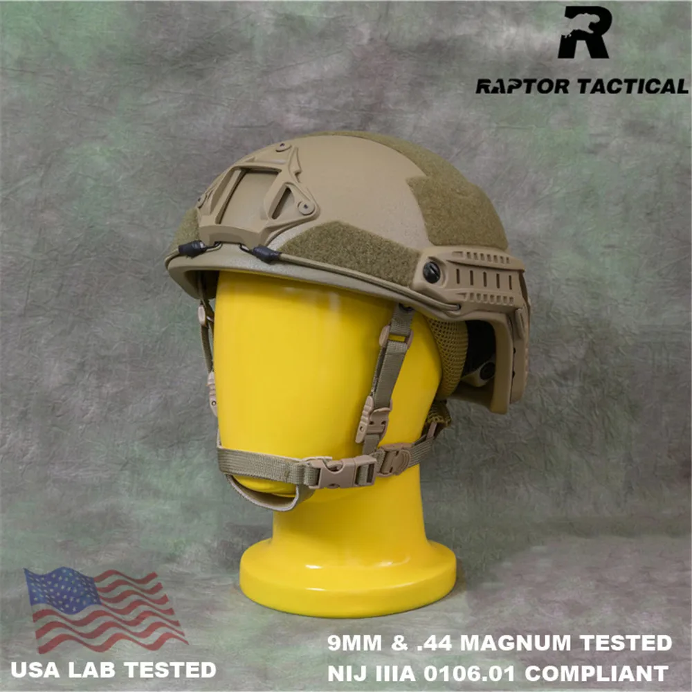 Raptor Tactical FAST UHMWPE NIJ IIIA 3A 0106,01 ISO, casco balístico genuino de corte alto XP, casco a prueba de balas