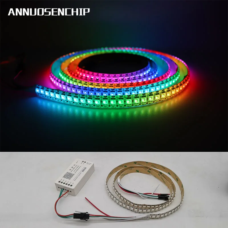 Контроллер SP108E + DC5V WS2812B WS2812 Светодиодная лента Smart RGB 5050 полноцветная Пиксельная