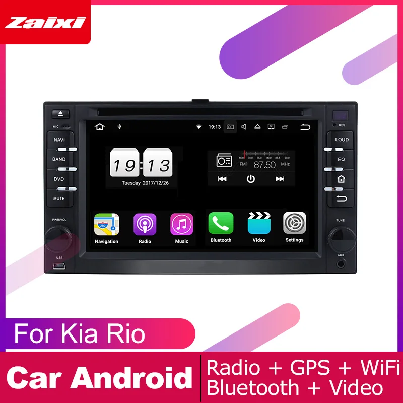 Автомобильный DVD плеер ZaiXi 2 DIN GPS навигатор Navi для Kia Rio 2005 ~ 2011 мультимедийная