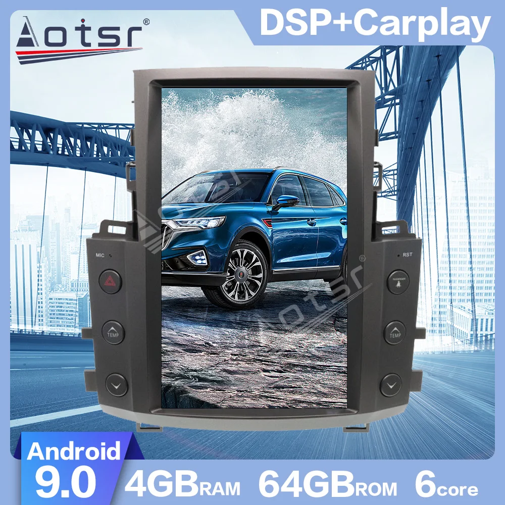 

AOTSR For Lexus LX 570 2007-2015 13.6 inch Android 9.0 Tesla style Vertical screen Car GPS Navigation Multimedia DSP Player