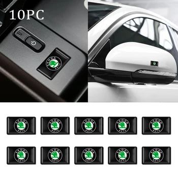 

10PCS 3D Epoxy Car Sticker Emblem Badge Decal Car Styling Accessories For Skoda Octavia Fabia Rapid Yeti Superb Octavia a5 a7