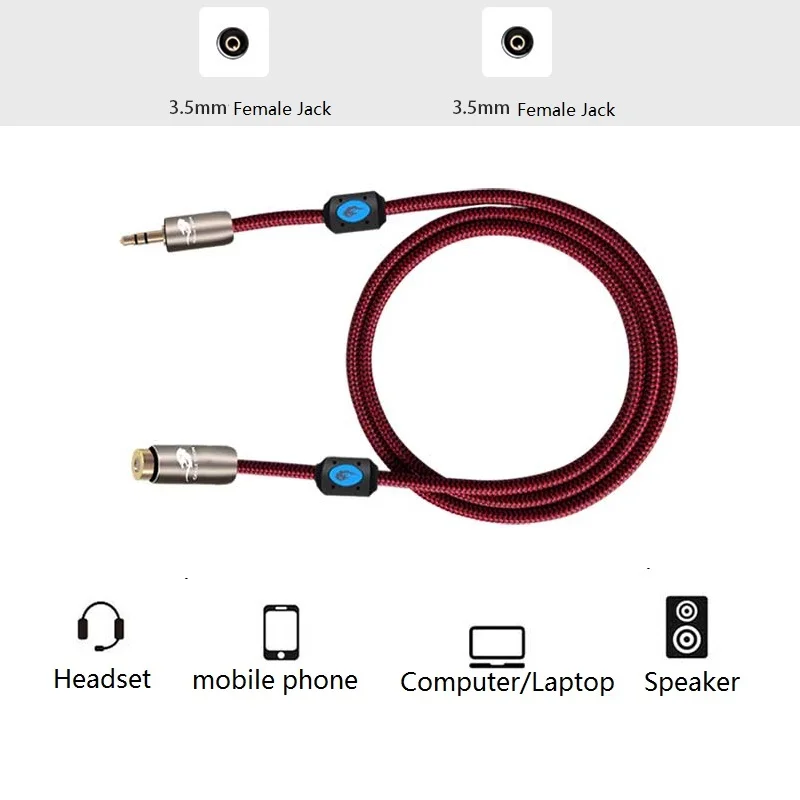 Stereo Jack 3 5mm Male to Female Audio Extension Cable For iPhone Ipod ipad Headphone Car AUX Cable 1m 2m 3m 5m 8m