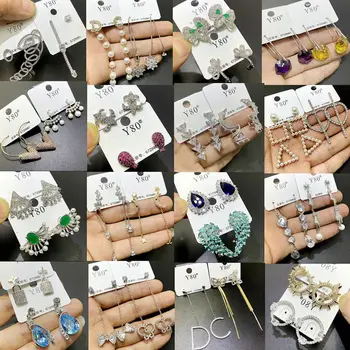 

30 Paris/lot novelty fashion women alloy earring lot vintage style cool design women jewelry earring wholesale 200731-102