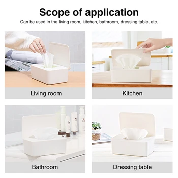

Wipes Dispenser Dorm Living Room Tissues Box Home Office With Lid Moisture-Keeping Storage Case Holder Bathroom Dustproof Modern
