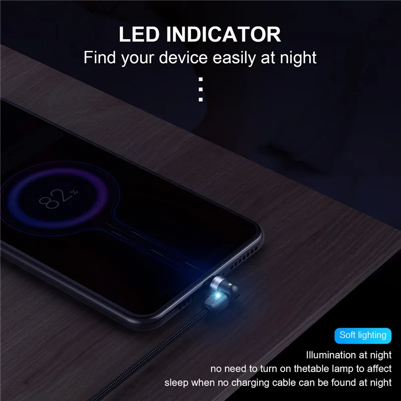 USLION, светодиодный магнитный кабель, 3 в 1, USB, микро-кабель для передачи данных, зарядное устройство, usb кабель type C для iPhone, samsung, кабель для быстрой зарядки