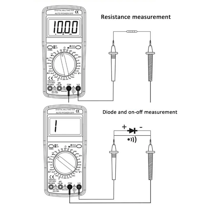 Junejour DT9205A Цифровой мультиметр тестер ЖК-дисплей Вольтметр измеряет электрик Высокая точность портативный тестер напряжения