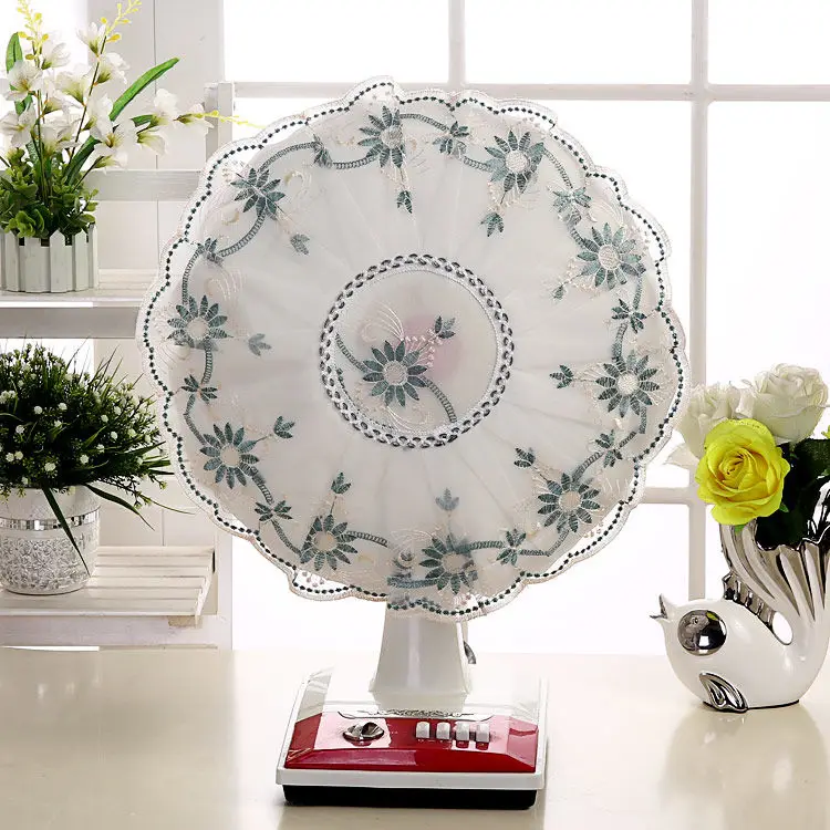 Electric Fan Dust Cover Floor Type Household Cloth Art Electric Fan Cover Full Package Circular Lace Ceiling Protection