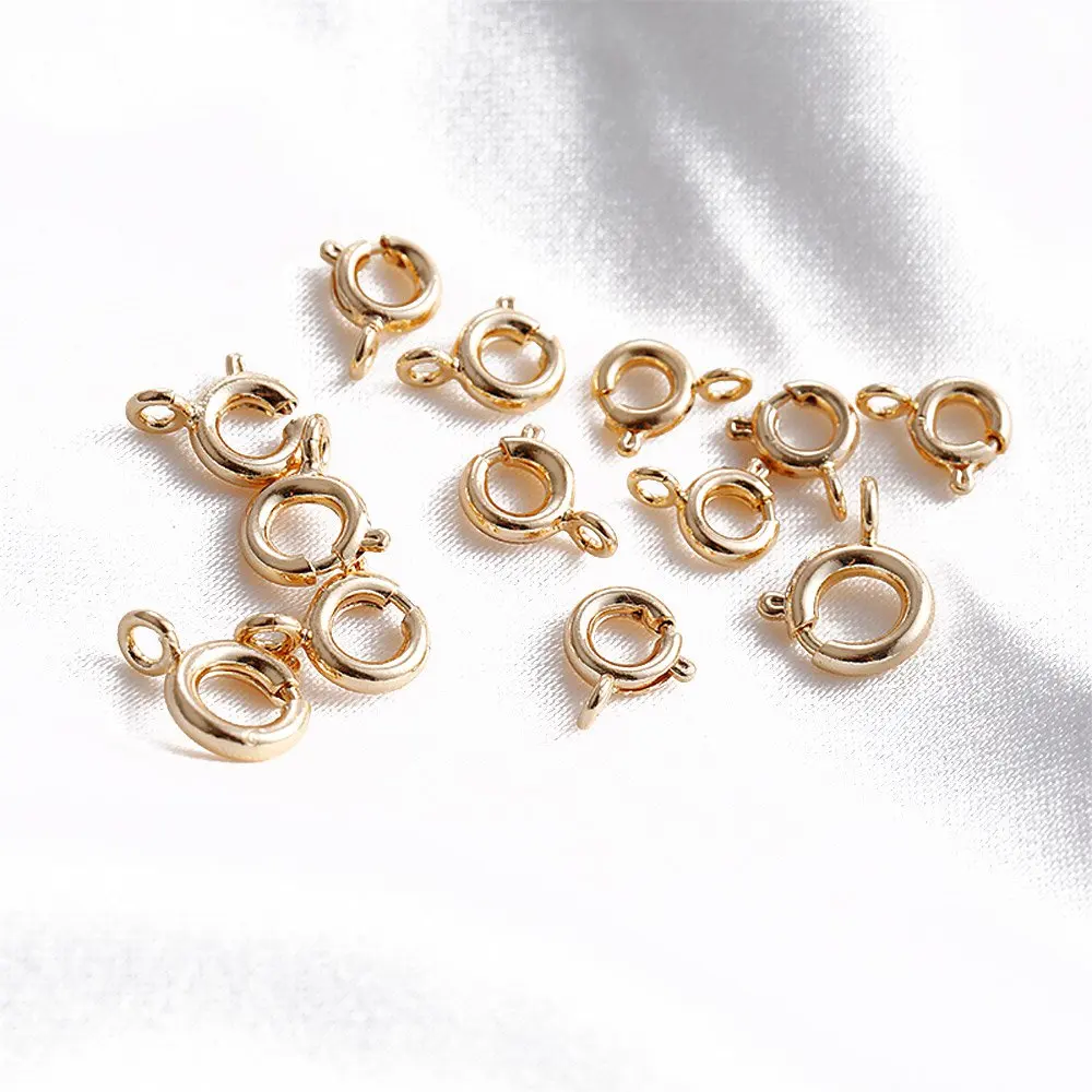 10PCS Lobster Clasp Spring Clasps for Jewelry Making Supplies Findings DIY Bracelets Necklaces 14K Gold Plated Brass Accessories