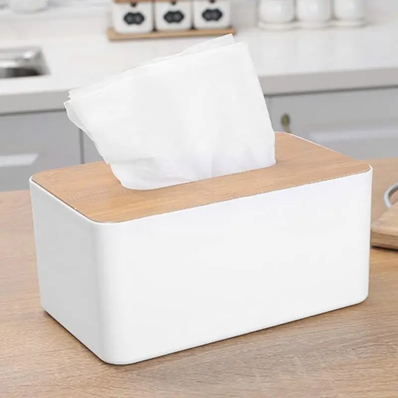 

Plastic Tissue Box Modern Wooden Cover Paper Creative Living Room Home Car Napkins Holder Case Home Organizer Decoration Tools