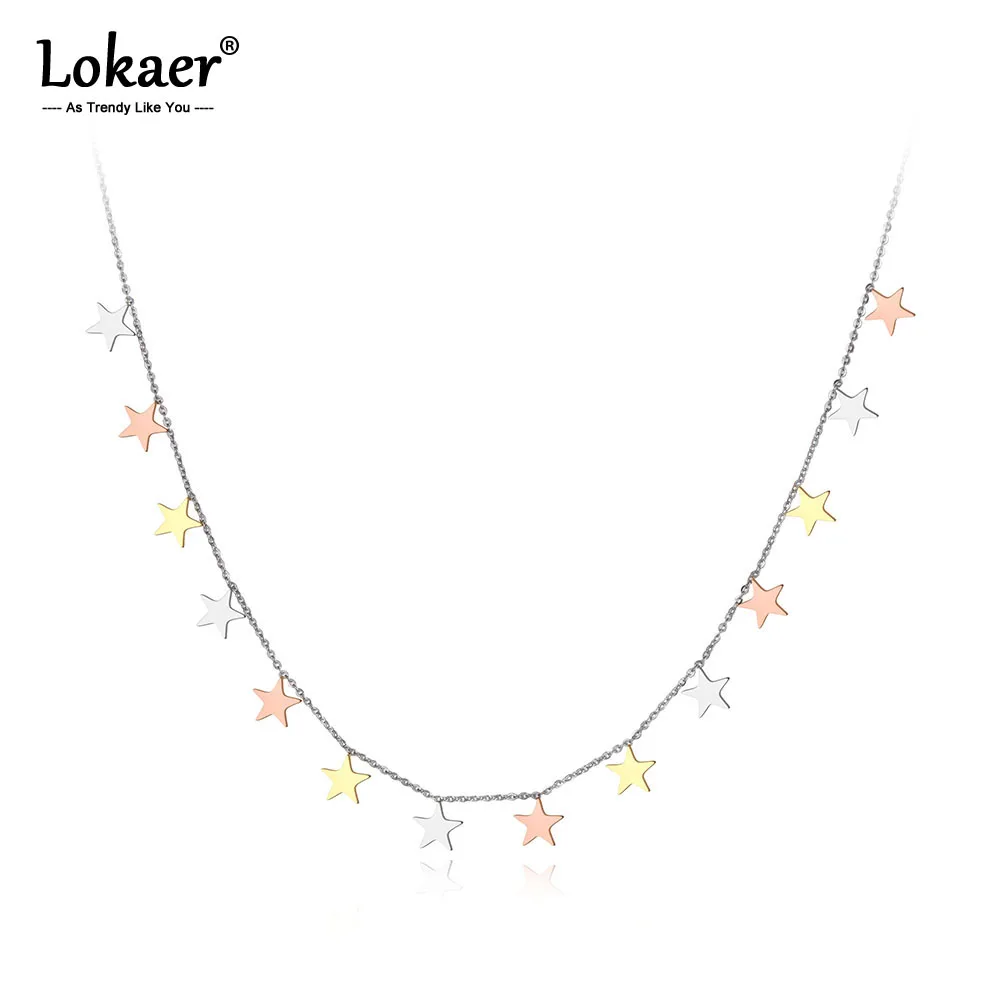 Цепочка Lokaer женская из титановой нержавеющей стали ожерелье золотистого цвета в