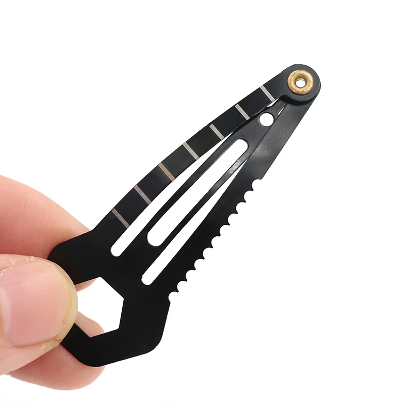1PC CM Ruler EDC Mini Tools Camping Emergency Survival GearSelf Defense Women Hairpin Multifunction Screwdriver Peeler Saw